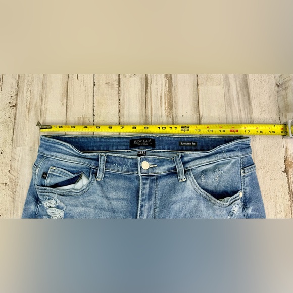 Judy Blue Jeans Womens 15/32 Blue Mid Rise Distressed  Skinny - Picture 6 of 11